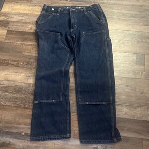 Dark Blue Carhartt Denim Jeans rugged flex relaxed fit 34X30
